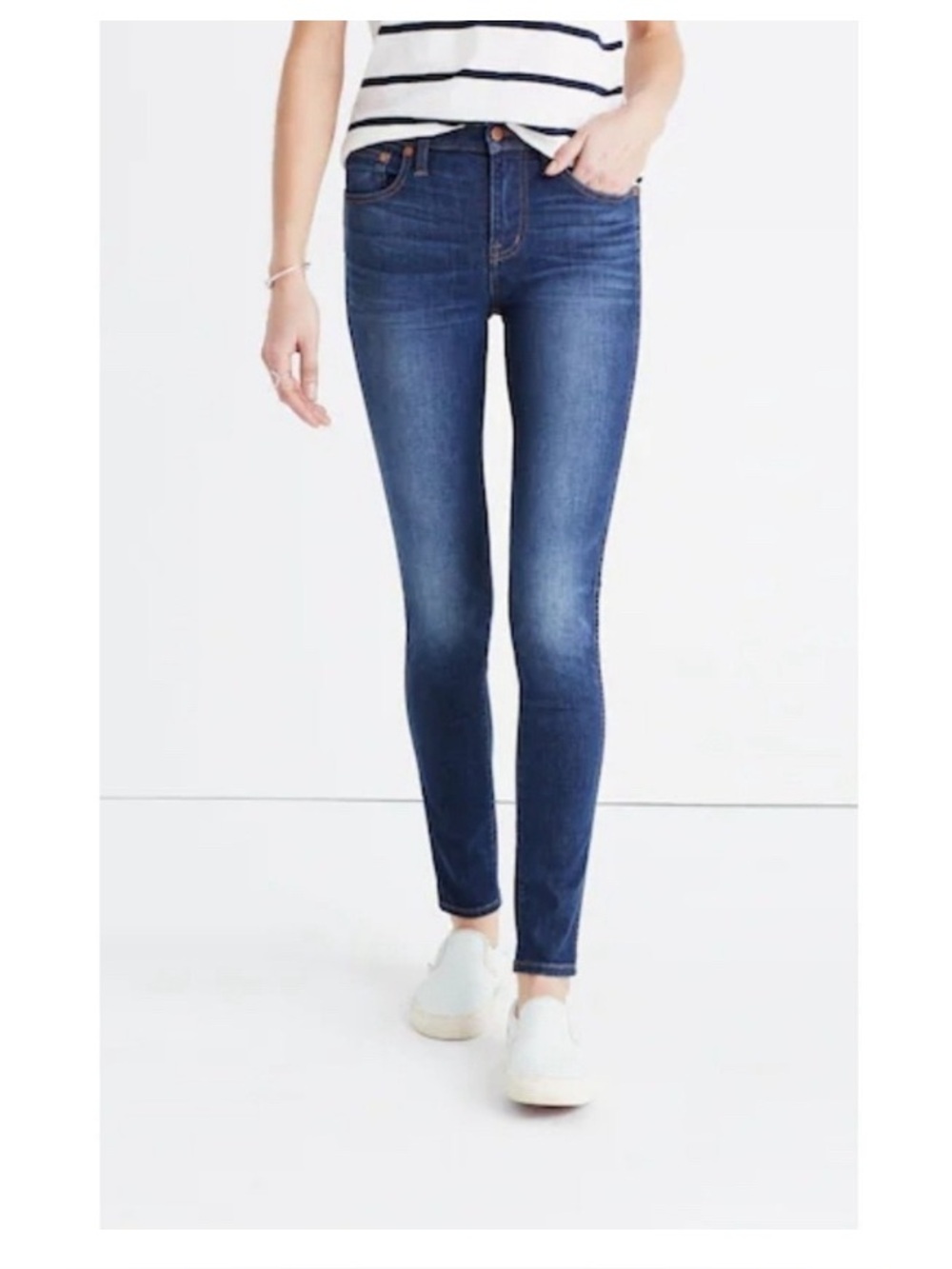 MADEWELL Tall 9” High-Rise Skinny Jeans in Polly Wash